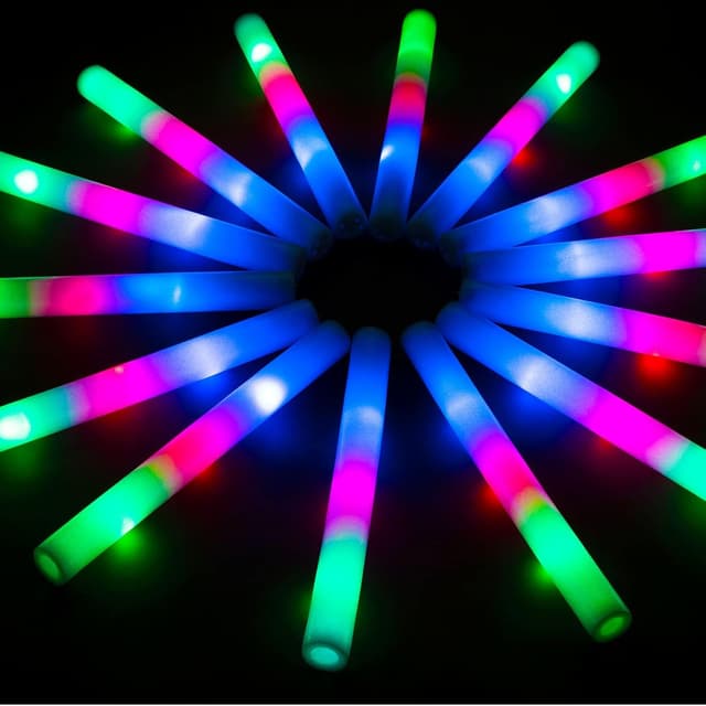 Detalle de SHQDD 105PCS LED Foam Glow Sticks (3 Light Modes) Bulk Party Pack for Night Events