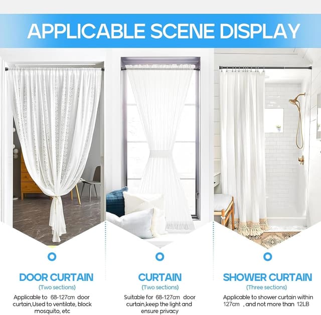 Thumbnail 1 de Extendable Curtain Pole Tension Rod 70โ130 cm โ ๐ญ