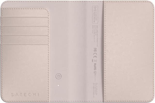 Detalle de Satechi Passport Holder for Travel with Find My, Wireless Charging, RFID Protection (Desert Rose)