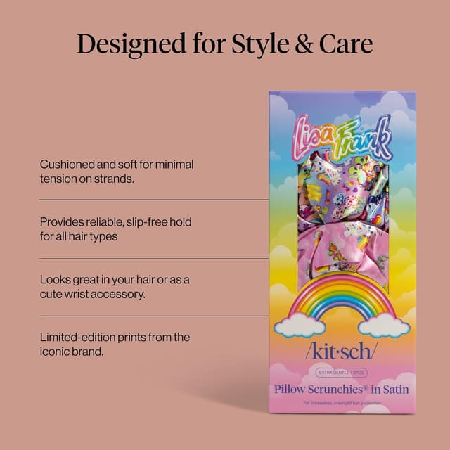 Thumbnail 4 de Lisa Frank x Kitsch Satin Scrunchies 2pcs 🎀