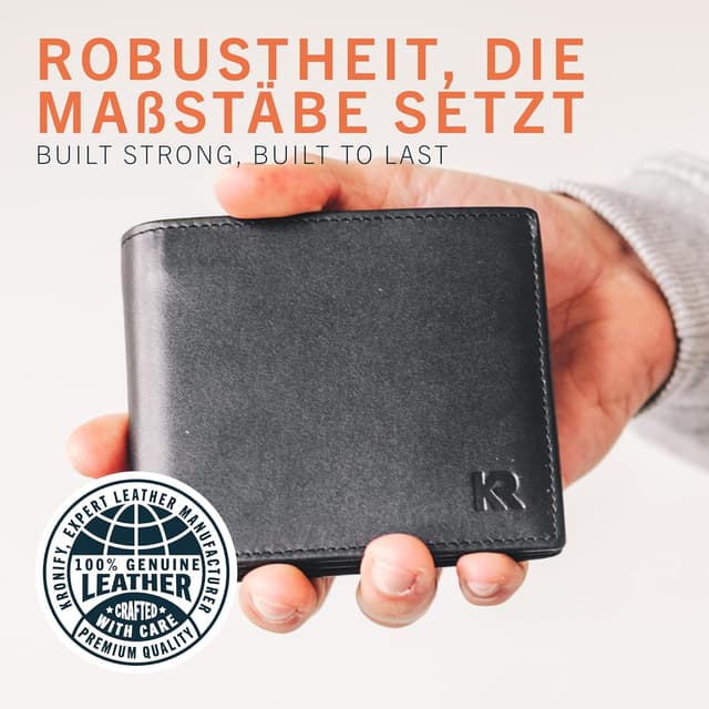 Thumbnail 6 de KRONIFY Geldbörse aus Leder Herren, RFID Schutz, 13 Fächer 👛