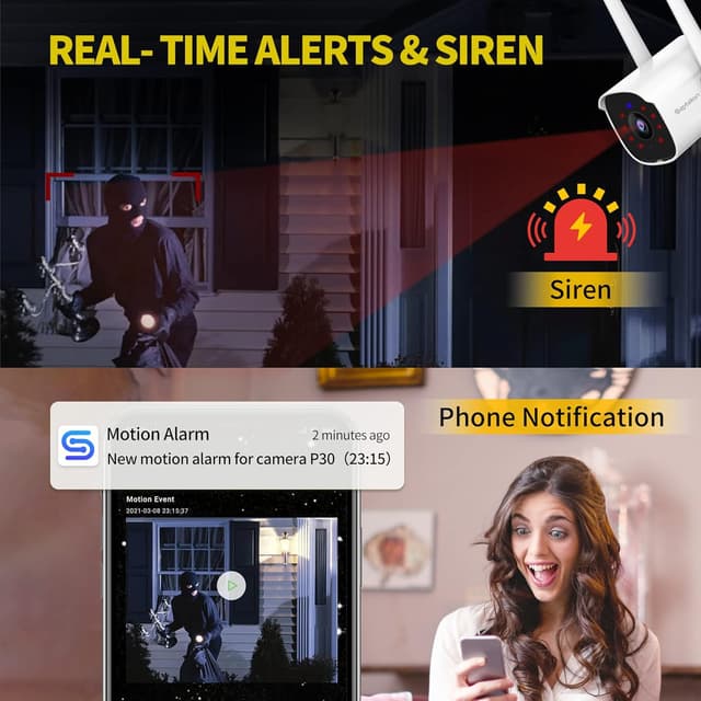 Detalle 2 de Septekon P30i 2K Outdoor Security Camera