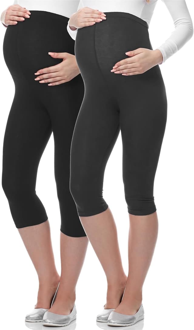 Thumbnail 6 de Be Mammy Lot de 2 leggings 3/4 femme enceinte – tenue sport maternité