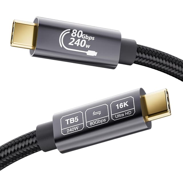Detalle de EUDOBEL USB 4 V2.0 / Thunderbolt 5 Kabel 0,5 m (80 Gbit/s, bis 240 W, 16K/8K) unidirektionale Bandbreite