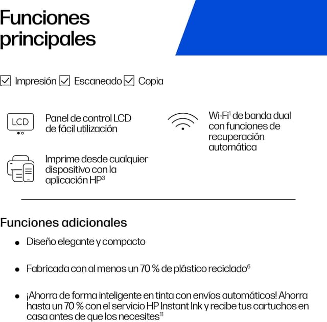 Detalle de HP DeskJet 2920 impresora inalámbrica 6 meses incluidos