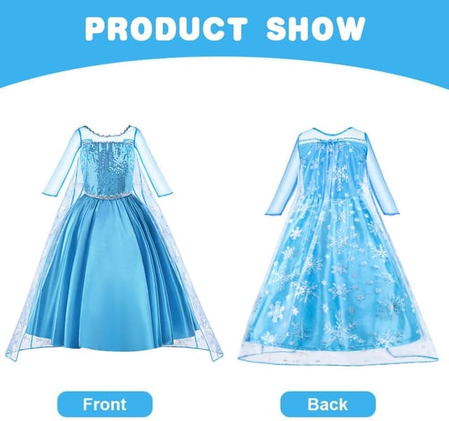 Thumbnail 4 de Vicloon Disfraz de Elsa para Niña 🎉 con Accesorios