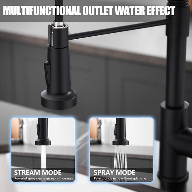 Thumbnail 2 de GIMILI Black Kitchen Faucet pull-down sprayer 🚰
