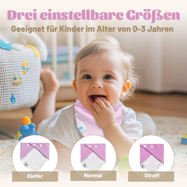 Detalle 2 de Ghguole 12er Musselin-Lätzchen