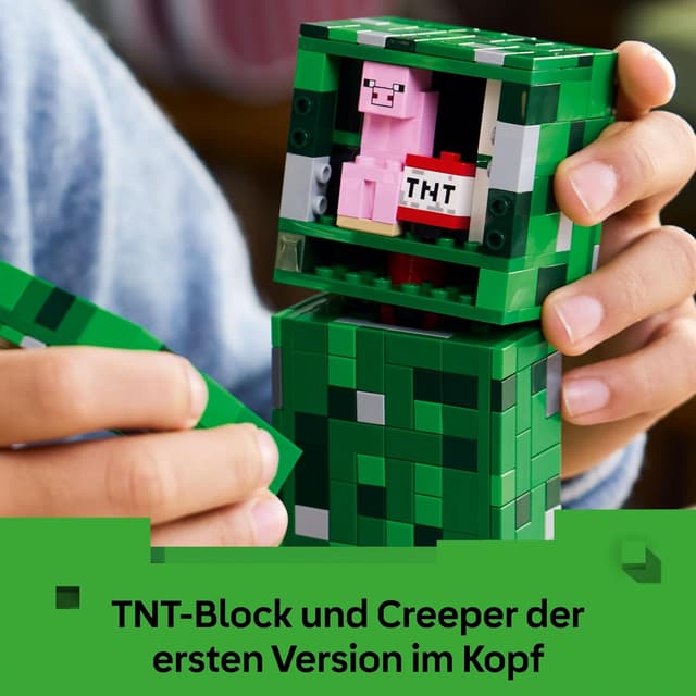 Detalle de LEGO Minecraft Der Creeper (Modell 21276) – bewegliche Actionfigur mit TNT-Element