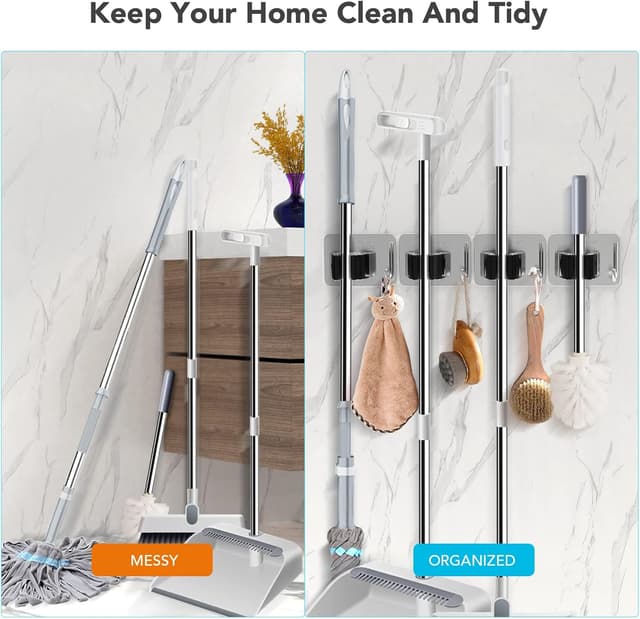 Detalle de Homeasy Mop Broom Holder 4-piece