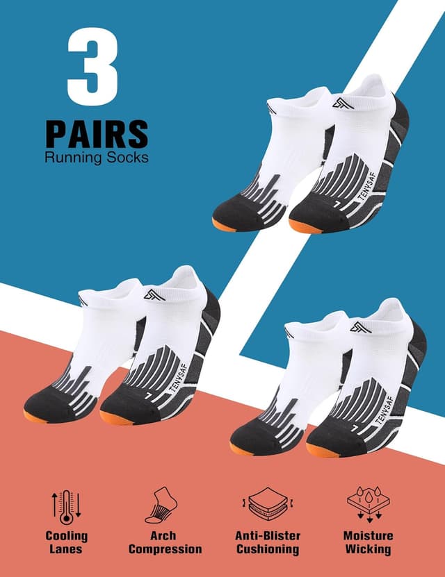 Detalle 2 de Lounwee compression socks for running, 3 pairs