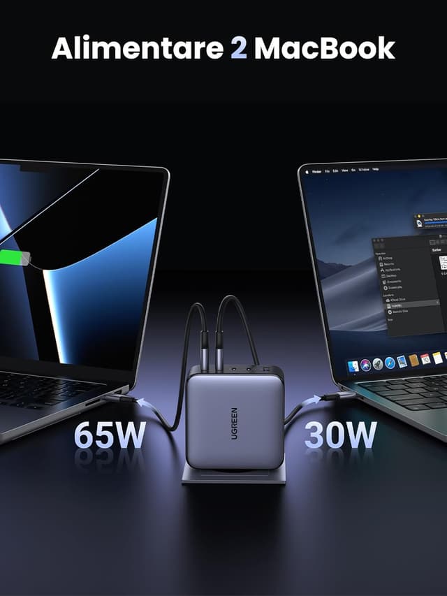 Detalle de UGREEN Nexode Caricatore USB-C GaNInfinity 5 porte da 100W