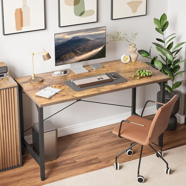 Detalle 2 de BEXEVUE Desk small computer desk 100 x 48 cm in rustic brown