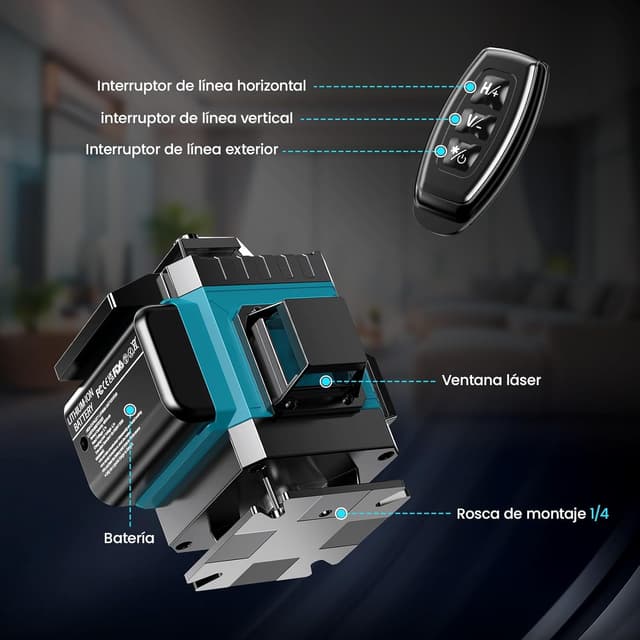 Thumbnail 6 de Nivel láser 4D 360° 16 líneas con trípode