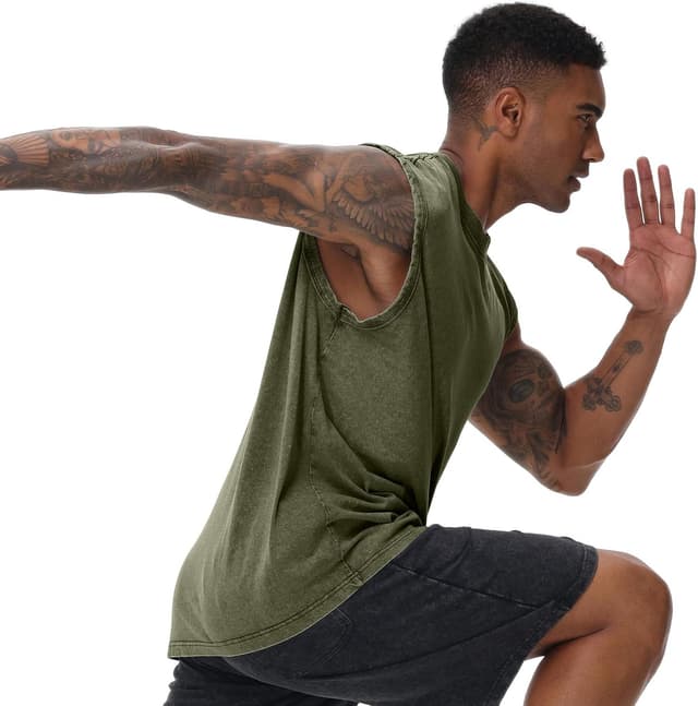 Thumbnail 5 de Herren Fitness Tanktop Baumwolle kurzarm