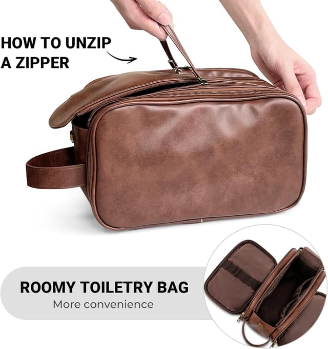 Detalle 1 de Elviros PU leather toiletry bag for men