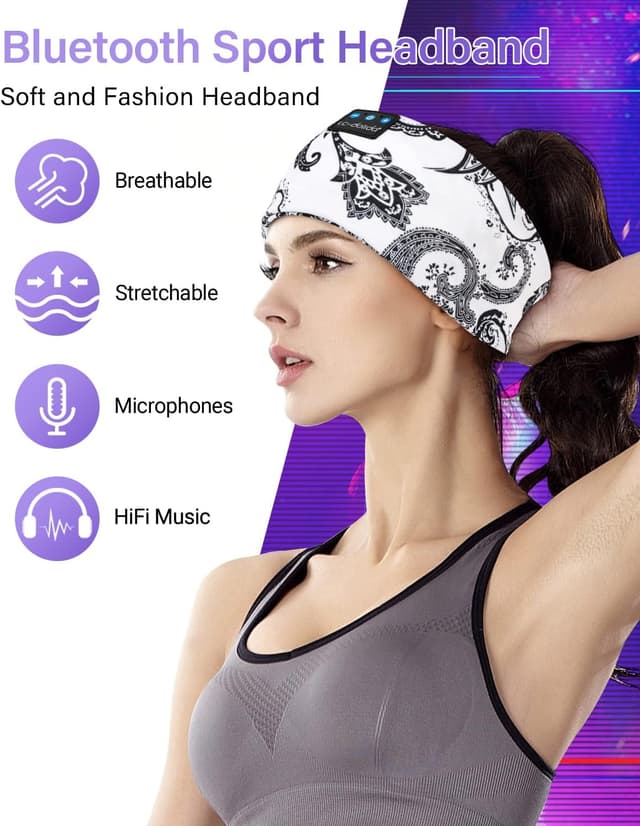 Detalle de LC-dolida Sleep Headphones Bluetooth Headband (with Thin HD Stereo Speakers)