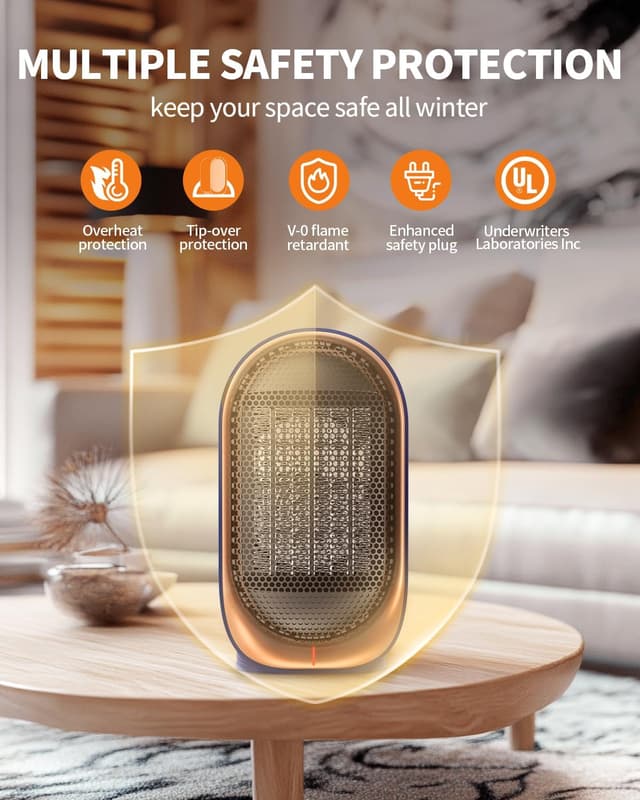 Thumbnail 2 de Space Heater 1000W Portable Desk Heater