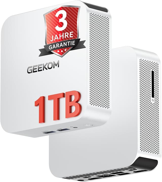 Detalle de GEEKOM Mini PC A5 Pro 2026 Edition mit AMD Ryzen 5 7530U, 16 GB RAM und 1 TB SSD (Windows 11 Pro)