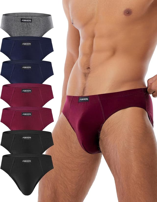 Detalle de FORVEVO 7er Pack Herren-Slips aus Baumwolle – atmungsaktiv, klassische Passform (M-3XL)