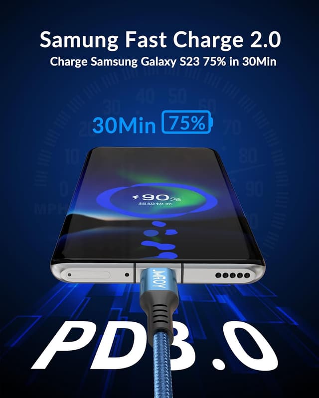 Detalle 2 de iPhone 16 Charger Cable 3M braided USB-C, 3.1A