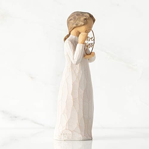 Detalle 2 de Willow Tree Figura niño con cartel Love you Home Deco Enesco 🏠