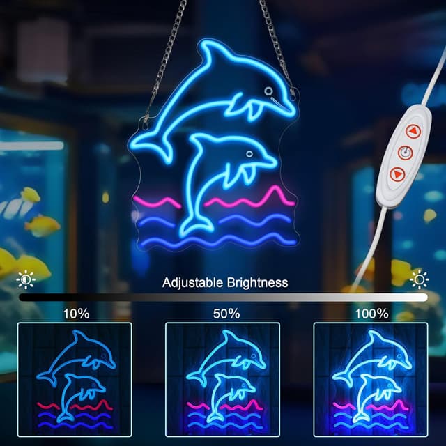 Thumbnail 3 de Delphin Neon-Schild für Partys