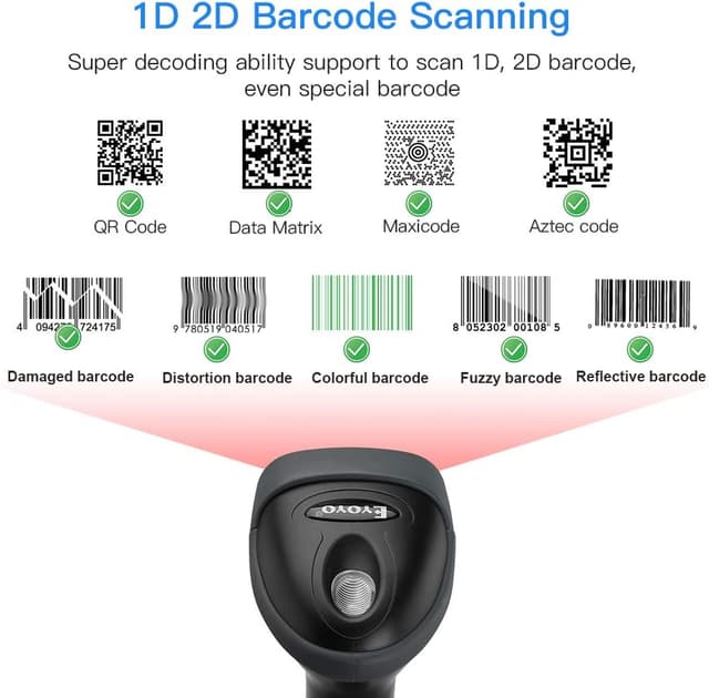 Thumbnail 2 de Eyoyo lettore codici a barre 2D USB
