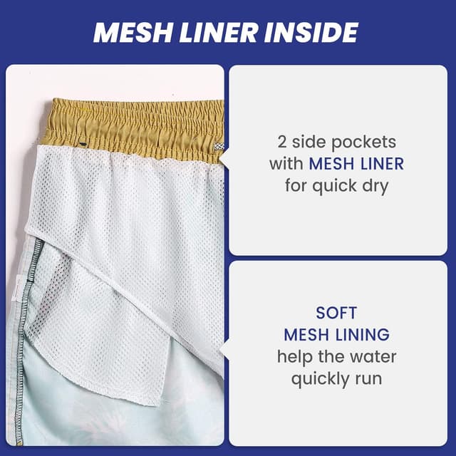 Detalle de maamgic Mens Boys Short Swim Trunks 5 Inch