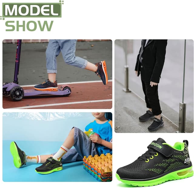 Thumbnail 6 de ASHION Kinder Turnschuhe Jungen Sneaker aus atmungsaktivem Mesh mit Klettverschluss