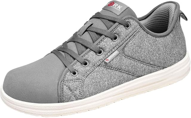 Detalle de LARNMERN Steel Toe Cap Safety Trainers – Men’s slip-on work shoes in lightweight canvas