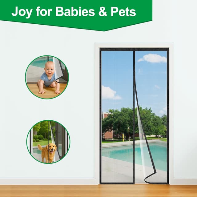 Detalle de 4UMOR Zanzariera magnetica per porta 140x240 cm con chiusura automatica e rete traspirante