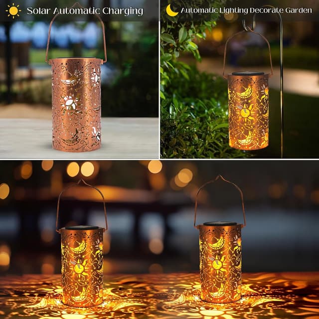 Detalle de TickTime Solar lantern lights for gardens