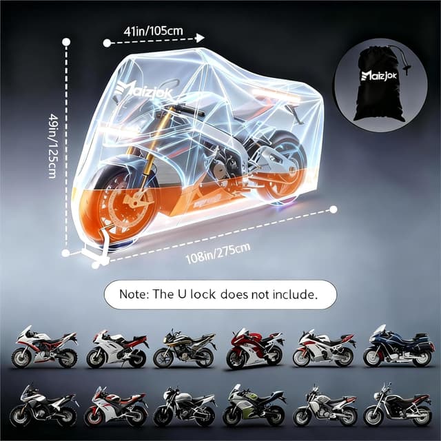 Thumbnail 4 de Maizjok Motorbike Cover Waterproof Outdoor