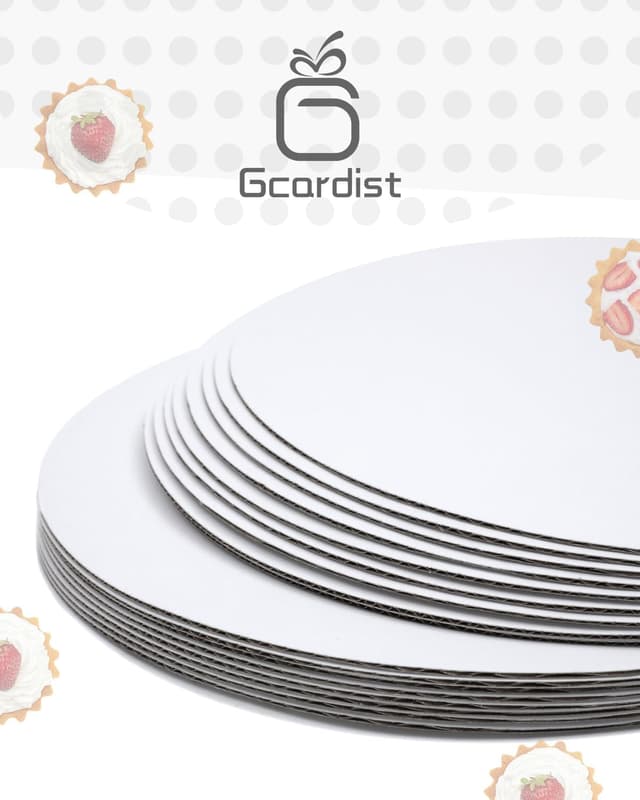 Detalle de Gcardist 25 runde weiße Kuchenbretter aus lebensmittelechter Pappe, 17,5 cm