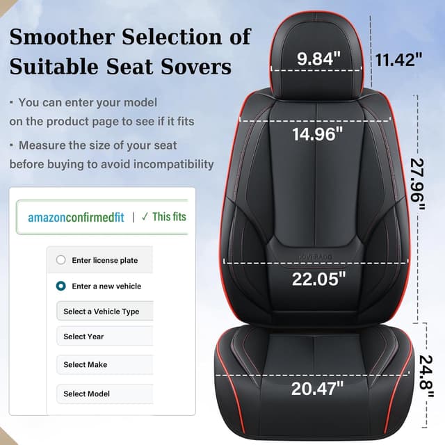 Thumbnail 4 de Coverado Car Seat Covers Full Set 5‑Piece