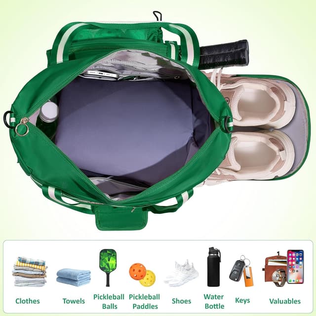 Detalle 2 de Sport Gym Duffel Bag for Men, 35L (Mirror Green) with shoe compartment and separate wet storage