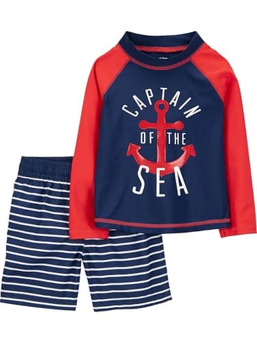 Imagen de Simple Joys by Carter's Swimsuit Trunk and Rashguard Set 6-9 meses 👶 en OfertitasTOP