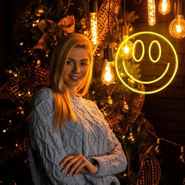 Detalle 1 de Aslanka Lächeln Neonlicht mit USB, Smiley-LED