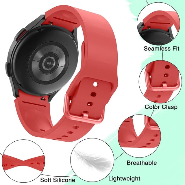 Detalle de OVERSTEP silicone replacement strap for Samsung Galaxy Watch 4 / Watch 4 Classic (40mm–44mm / 42mm–46mm)