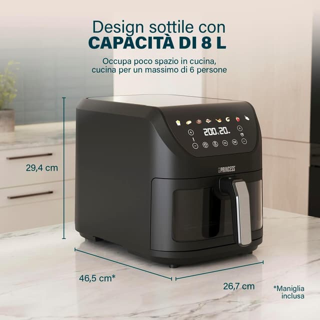 Detalle 2 de Princess SlimFry 8L Airfryer 2000W