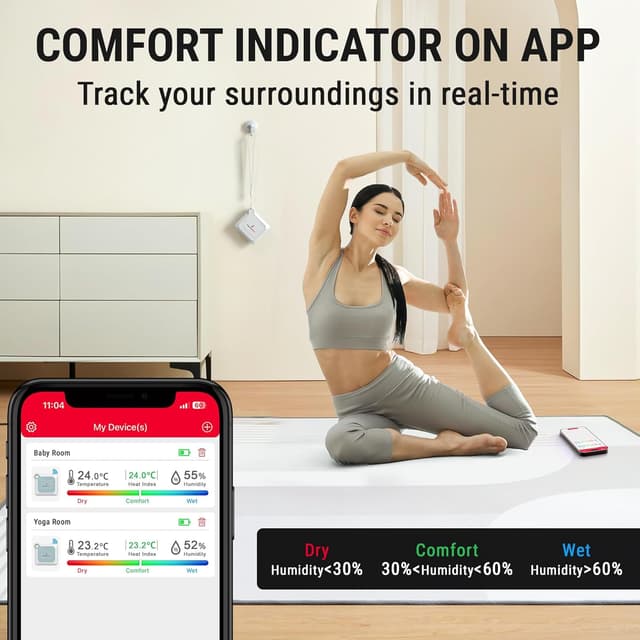 Thumbnail 2 de ThermoPro TP351 Bluetooth Hygrometer 80M range