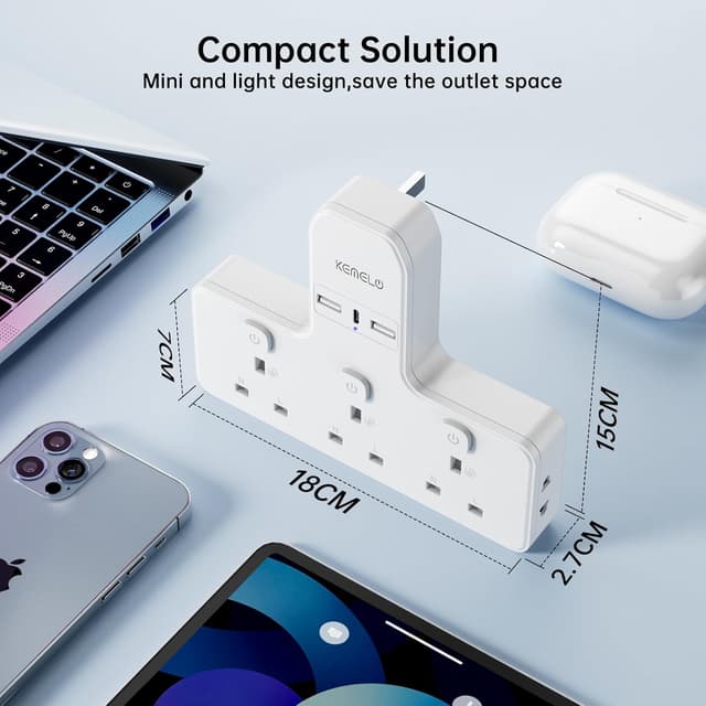 Thumbnail 5 de Multi Plug Adapter 3250W with 3 USB sockets 🔌