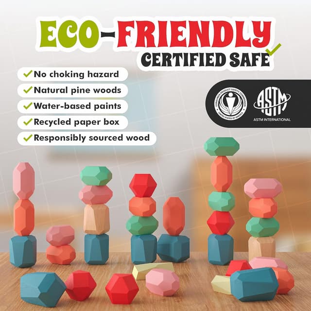 Thumbnail 3 de EVERSMART 36 Wooden Stacking Blocks