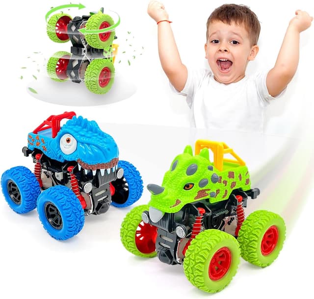 Detalle de AESTEMON Cars per Bambini di 2 Anni: Monster Truck dinosauri, confezione da 2