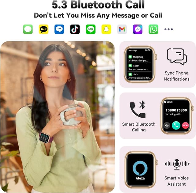 Detalle 2 de Smart Watch for Men & Women (Answer/Make Call) 1.83" Fitness Watch with Heart Rate, SpO2 & Blood Pressure