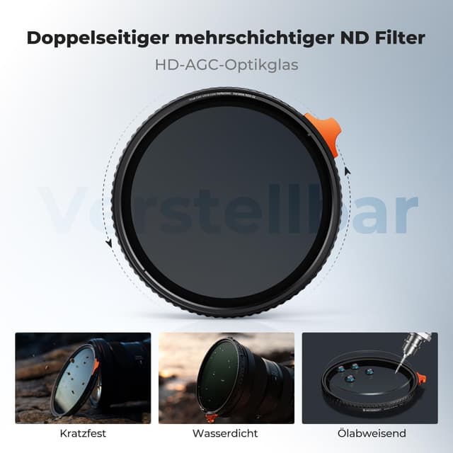 Detalle 2 de K&F CONCEPT Ultra-niedrige ND Filter 55 mm