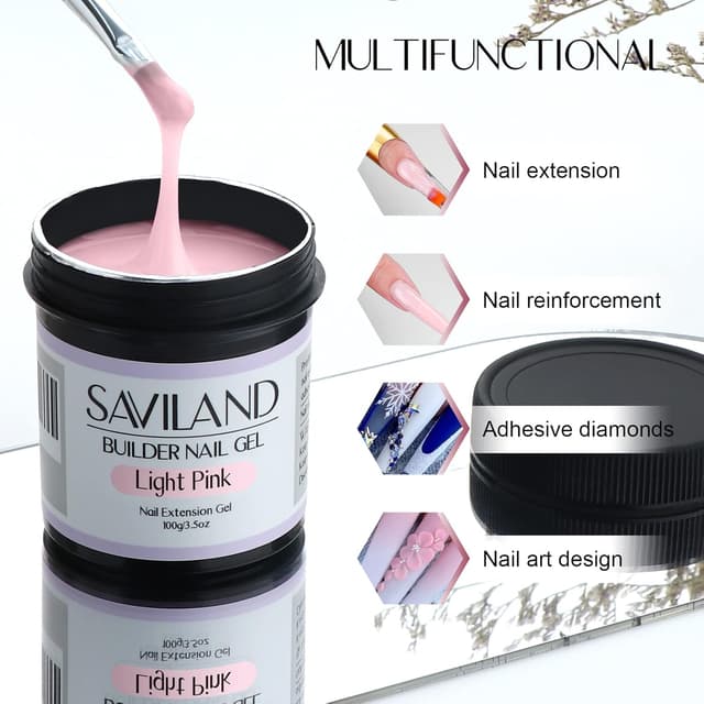 Detalle 2 de Saviland Hellrosa Aufbaugel 100g 💅
