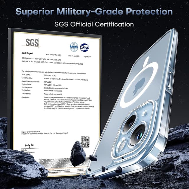 Detalle 2 de TOCOL Clear Magnetic for iPhone 14 (6.1-inch) MagSafe Case – clear slim shockproof protection