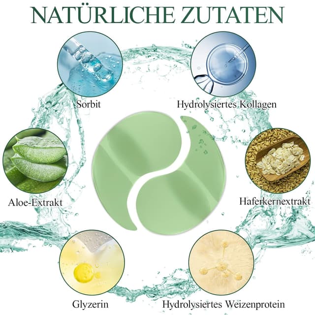 Detalle de Eveellyn Augenpads (60 Stück) mit Aloe Vera-Extrakt gegen Augenringe, Tränensäcke & Falten
